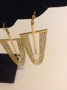Gold Chandelier Christian Jesus Cross Earrings Punk Rock
