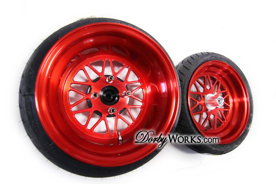 Honda Ruckus Dwmesh V2 13x4 13x8 Tires Mounted Candy Red