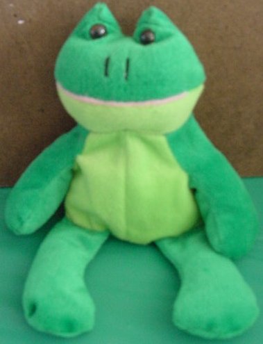 King Plush Green Sitting Frog Beanie Stuffed Plush 9"