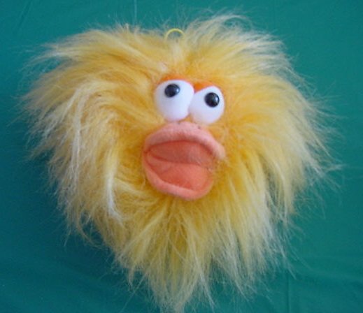 Furr Ballz Laughing Jiggle Ball Fuzzy Orange Bird Plush