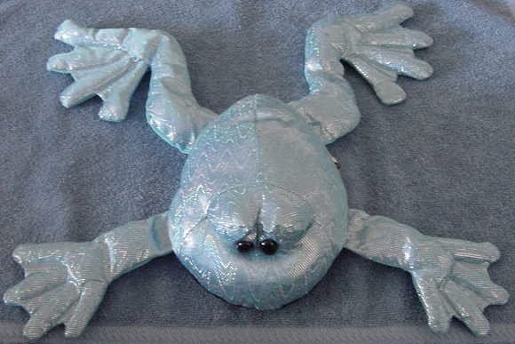 Bestever Croaking Blue Shiny Frog Stuffed Plush 12"