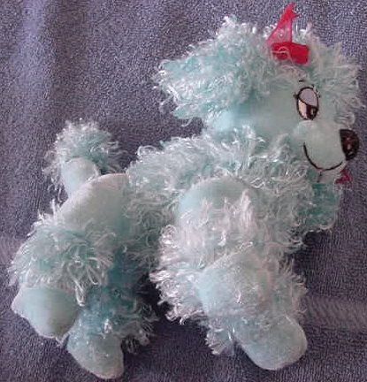Manley Toy Direct Blue Poodle Dog Stuffed Plush 6"