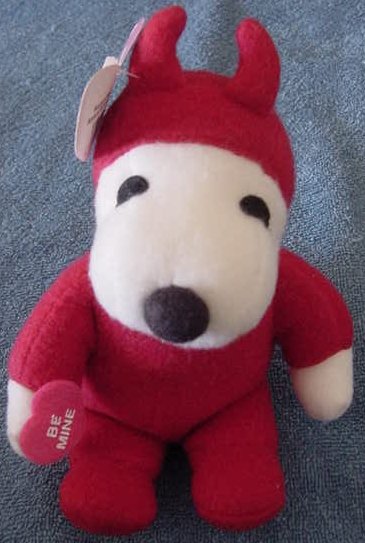 Peanuts Snoopy Devil Dog Stuffed Plush 6" Tag Be Mine