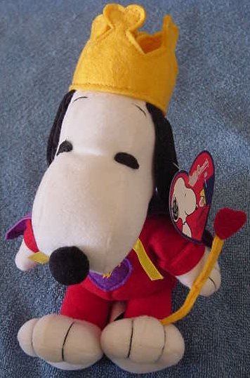 Peanuts Snoopy Dog King Stuffed Plush 6" Tag Whitman's