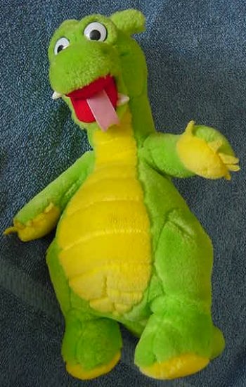 Green & Yellow Dragon Plastic Bumps Stuffed Plush 9"