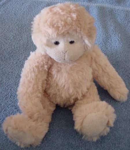 Happy Design Beige Fluffy Monkey Stuffed Plush 6"