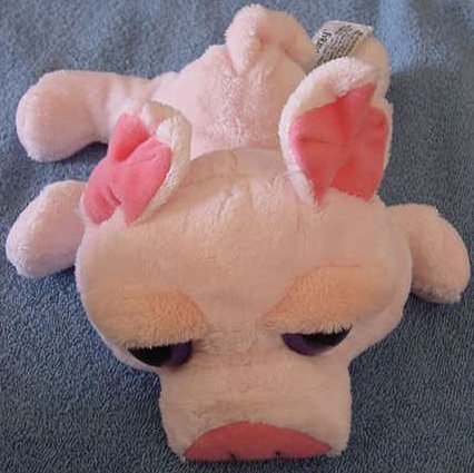 Russ Berrie Audrey Pink Pig Big Eyes Beanie Plush 10" Peepers