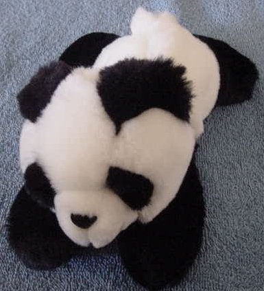 Aurora Panda Bear Beanie Stuffed Plush 7" Soft Laying
