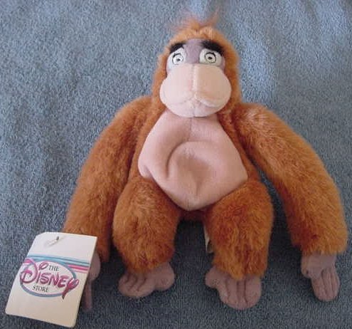 Disney King Louie Ape Jungle Book Beanie Plush 6" Tag