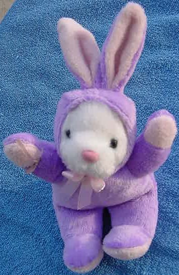 Galerie White Bear Purple Bunny Suit Stuffed Plush 5"