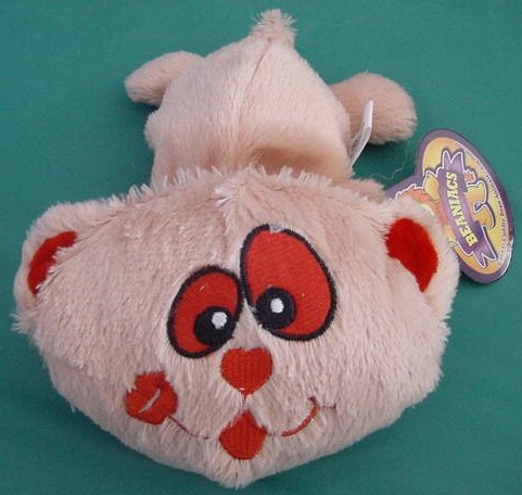 King Plush Beaniacs Beige Red Cat or Bear Beanie Plush