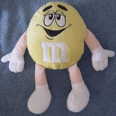 M&M's Candy Yellow Guy Stuffed Plush 11" Peanut