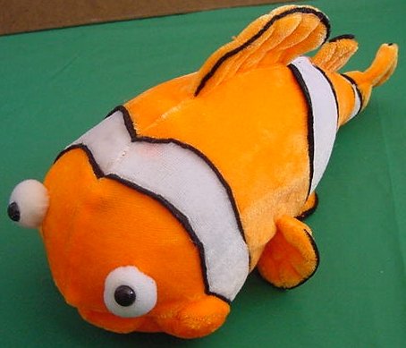 Toy Factory Bug Eyed Clown Fish Stuffed Plush 10"