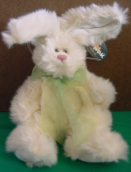 Unipak Cream Jointed Bunny Rabbit Pink Nose Stuffed Plush 10"