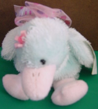 Wal-mart Light Blue & Pink Duck Stuffed Plush 6" Tag