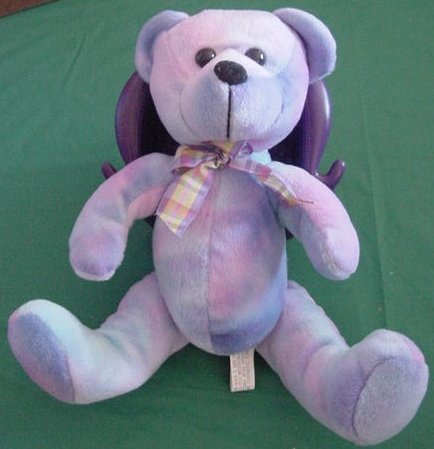 Circus Circus Casino Blue Tie Dye Bear Stuffed Plush 8"