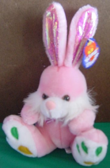 King Plush Pink Bunny Rabbit Carrot Feet Stuffed Plush