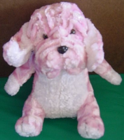 King Plush Pink Chenille Hound Dog Stuffed Plush 7.5"