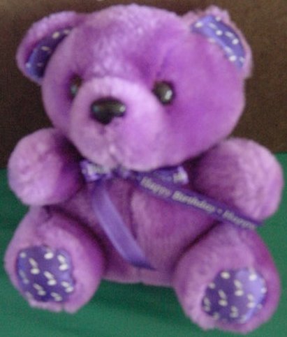 Noteworthy Bear Happy Birthday Purple Singing Plush