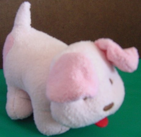 Old Navy Pink Rattle Dog Puppy Toy Stuffed Plush 7"