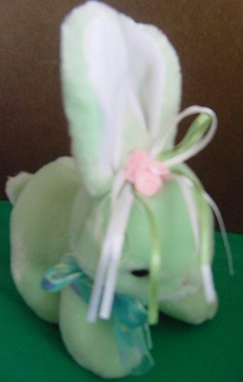 Chinda Gift Green Bunny Rabbit Flowers Stuffed Plush
