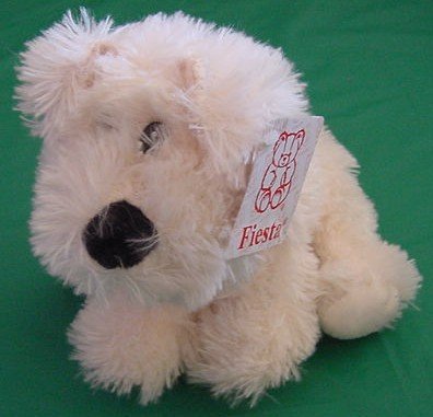 Fiesta Cream Sitting Dog Puppy Stuffed Plush 7.5" Tag