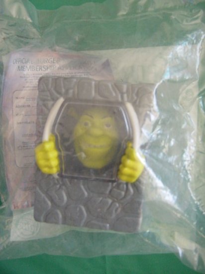 Burger King Shrek 2 Prisoner Shrek Rubber Face Grin MIP