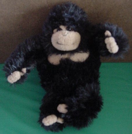 Calplush Black & Beige Fuzzy Gorilla Stuffed Plush 6"
