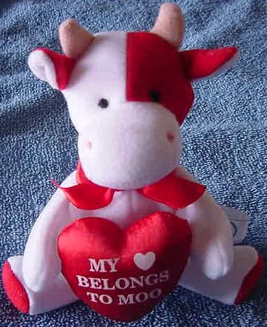 My Heart Belongs to Moo Cow Mini Beanie Plush 5" JE Co.