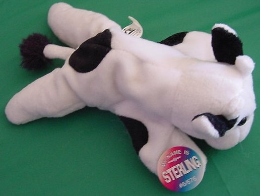 OTC Sterling the Cow Black & White Beanie Plush 8"