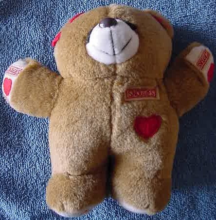 Snuggies Light Brown Heart Bear Stuffed Plush 7"