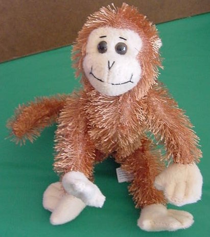 BJ Toy Company Wire Monkey Brown Stuffed Plush 7" Bendy