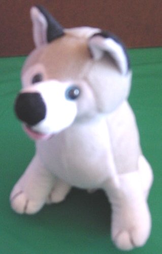 Circus Circus Blue eyed Husky Wolf Dog Stuffed Plush 7"