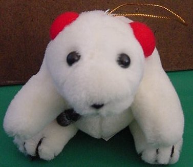 Coca Cola Polar White Bear Ornament Stuffed Plush 4"