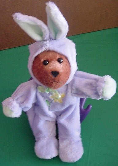 Galerie Bear in Purple Bunny Sleeper Stuffed Plush 10"