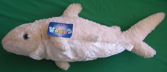 Goffa Beige & White Shark Stuffed Plush Tag 14"