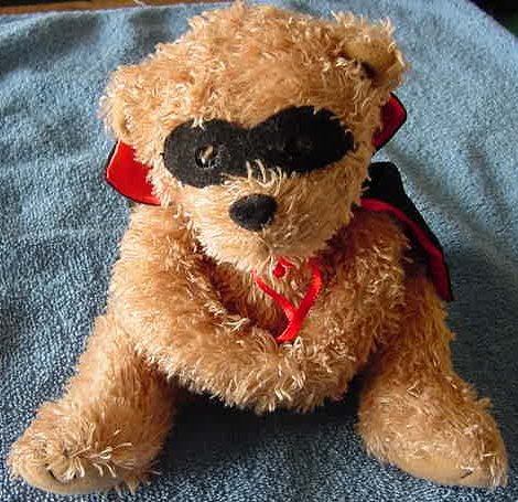 AGC Inc Masked Brown Bear Casanova Stuffed Plush 6"