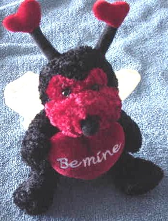 Atico Be Mine Love Bug Valentine Stuffed Plush 5"