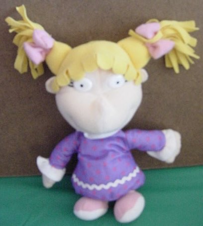Rugrats Angelica Purple Dress Beanie Doll Plush 7"