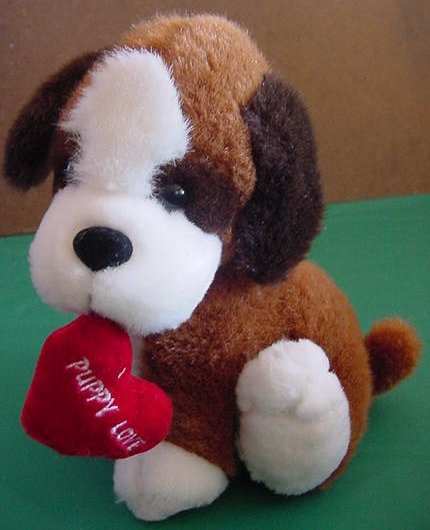 Puppy Love Heart Hound Dog Stuffed Plush 8"