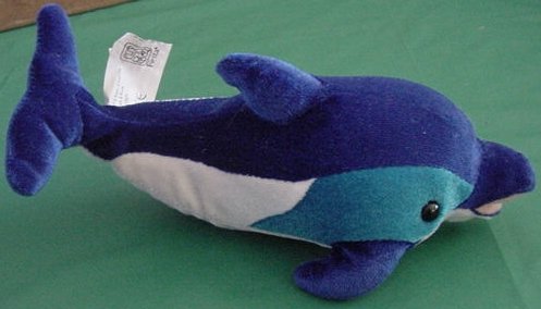 Fiesta Blue & White Dolphin Sea Animal Stuffed Plush 8"