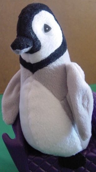 Gray Black & White Penguin Stuffed Plush 7" Ring Neck
