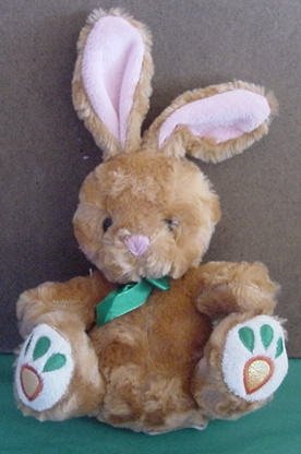 Galerie Light Up Brown Bunny Rabbit Beanie Plush 6"