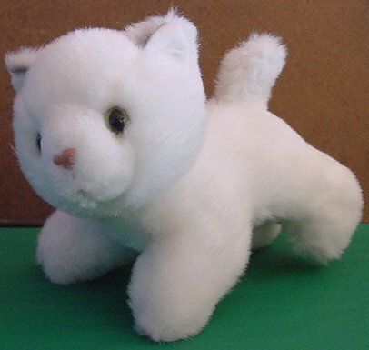 Fiesta Cute Kitty Cat White Stuffed Plush 5.5" Gray