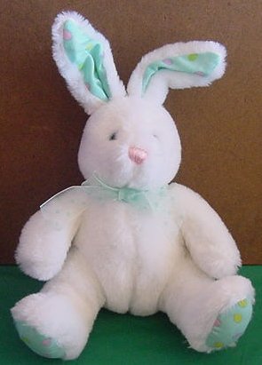 Cute White Easter Bunny Rabbit Stuffed Plush 8"