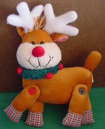 Giftco Reindeer Jointed Wreath Neck Stuffed Plush 8"