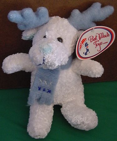 Best Made Toys White Reindeer Scarf Stuffed Plush 7"