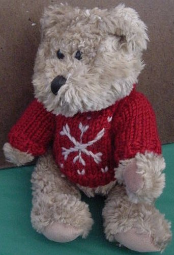 Hugfun Int Bear Red Snowflake Sweater Stuffed Plush 9"