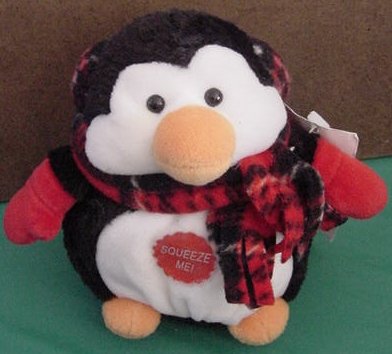 Aurora Musical Penguin Christmas Beanie Plush 5" Tag