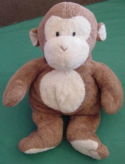 Ty Brown Monkey Soft Floppy Squishy Stuffed Plush 10"